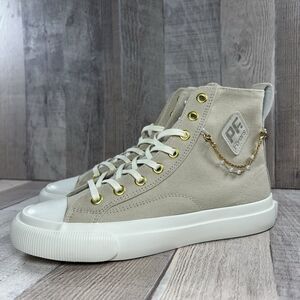 PF Flyers Womens 6.5 All American III Canvas Hi Sneaker High Top Shoes Tan Brown